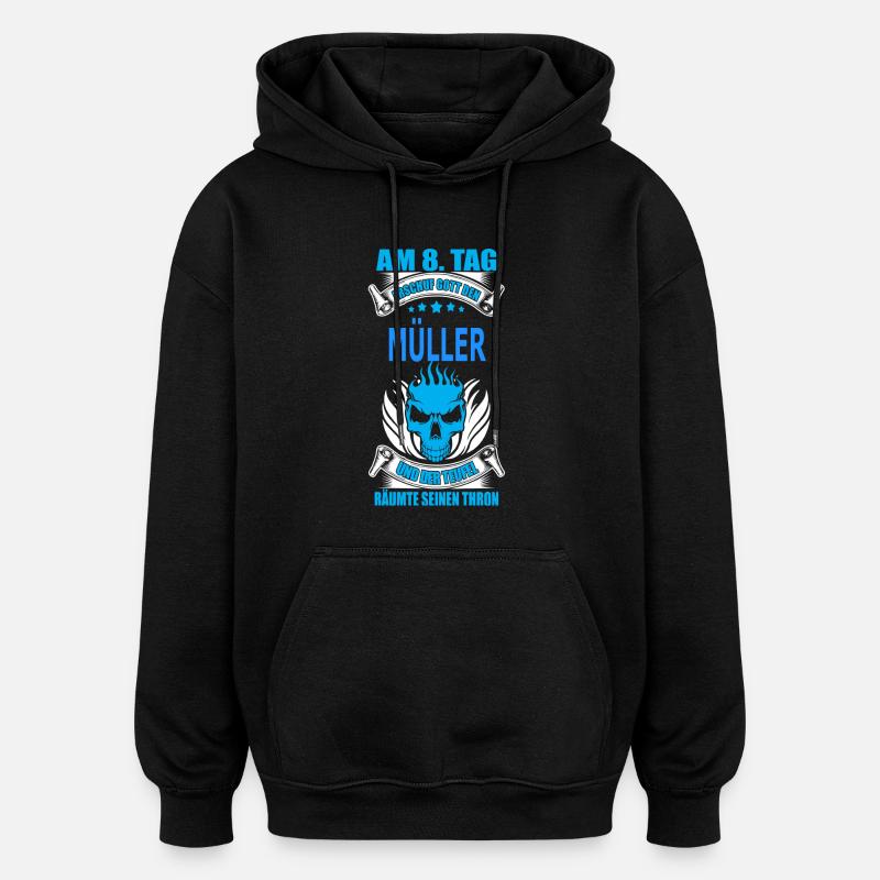 MÜLLER - Oversized Unisex Hoodie - Schwarz