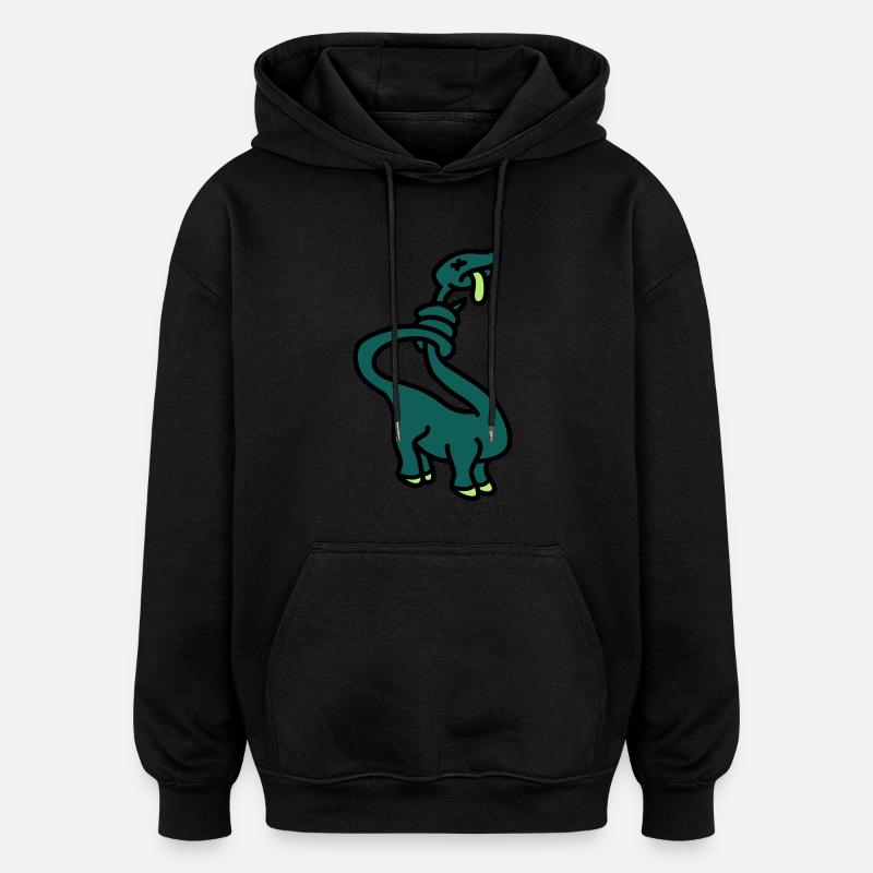 stranglesaurus_dino_3c - Sweat à capuche oversize unisexe - noir