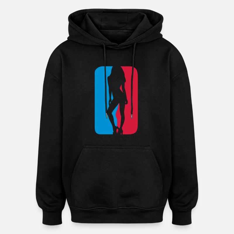 JGA fille - Sweat à capuche oversize unisexe - noir