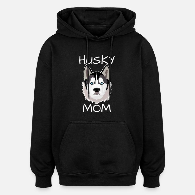 Husky maman - Sweat à capuche oversize unisexe - noir