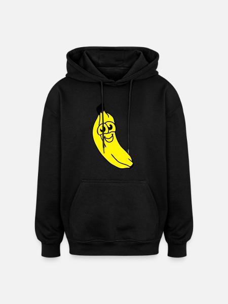 small banana - Oversized Unisex Hoodie - black