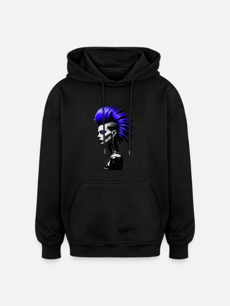 Punk Girl - Oversized Unisex Hoodie - Schwarz