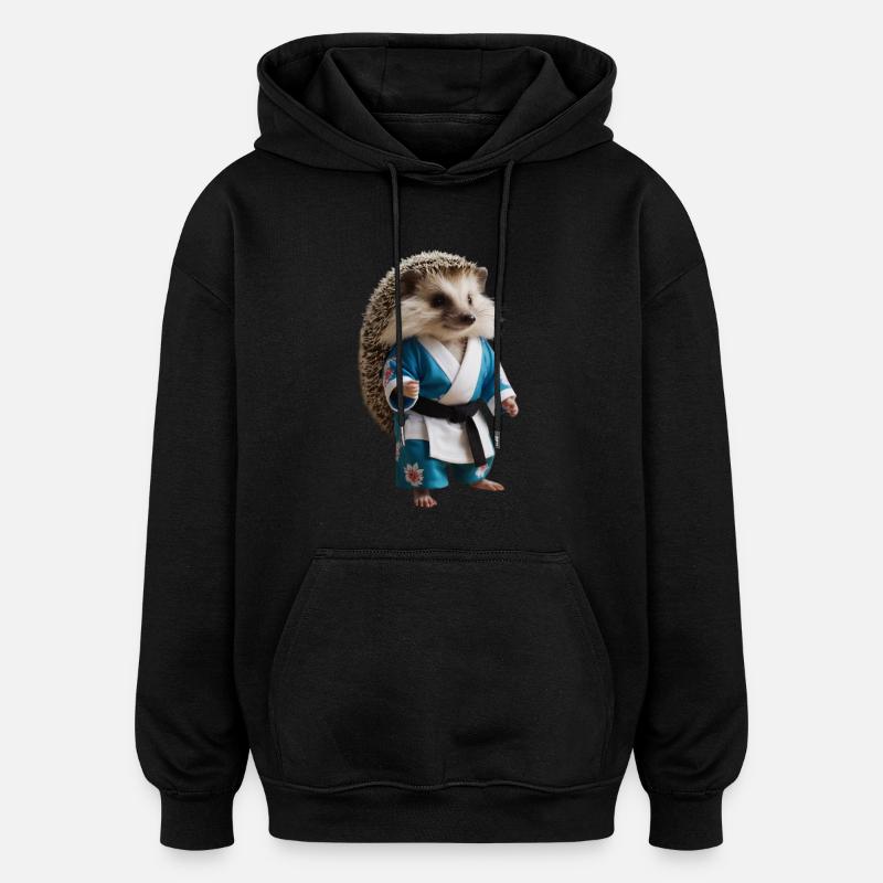 Sportlicher Igel - Oversized Unisex Hoodie - Schwarz