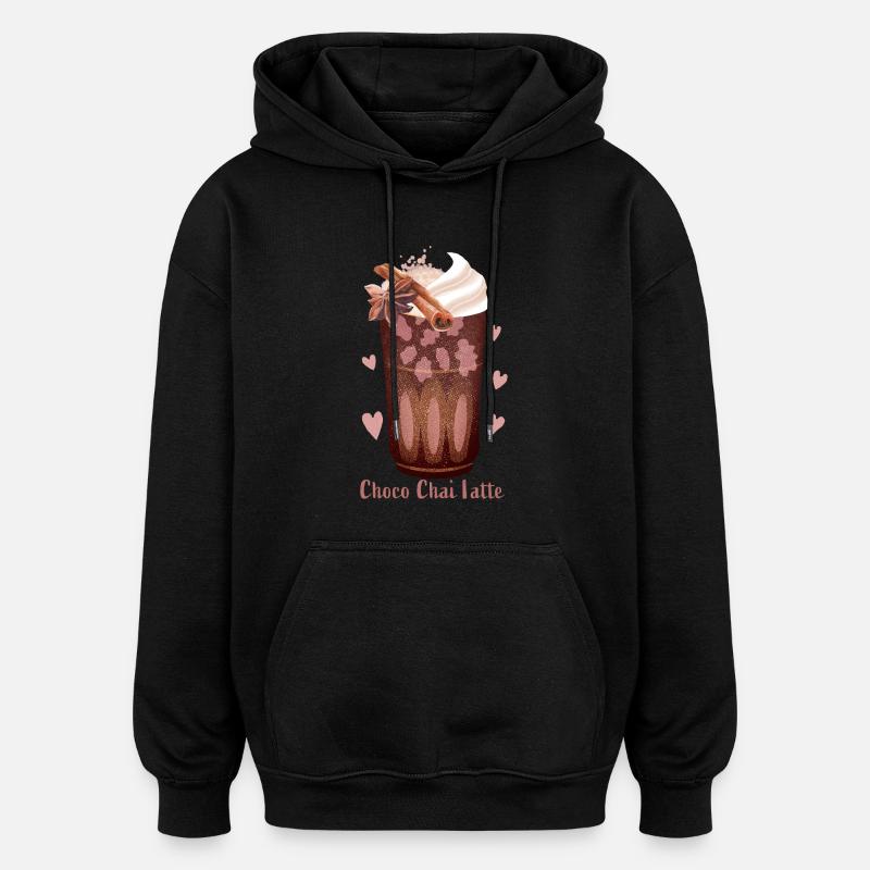 Choco Chai Latte - Oversized Unisex Hoodie - black