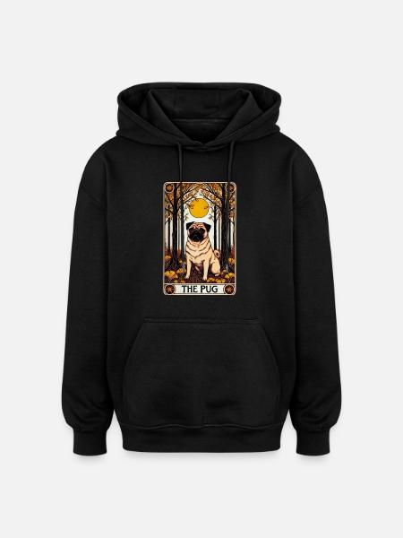 Le carlin - Sweat à capuche oversize unisexe - noir