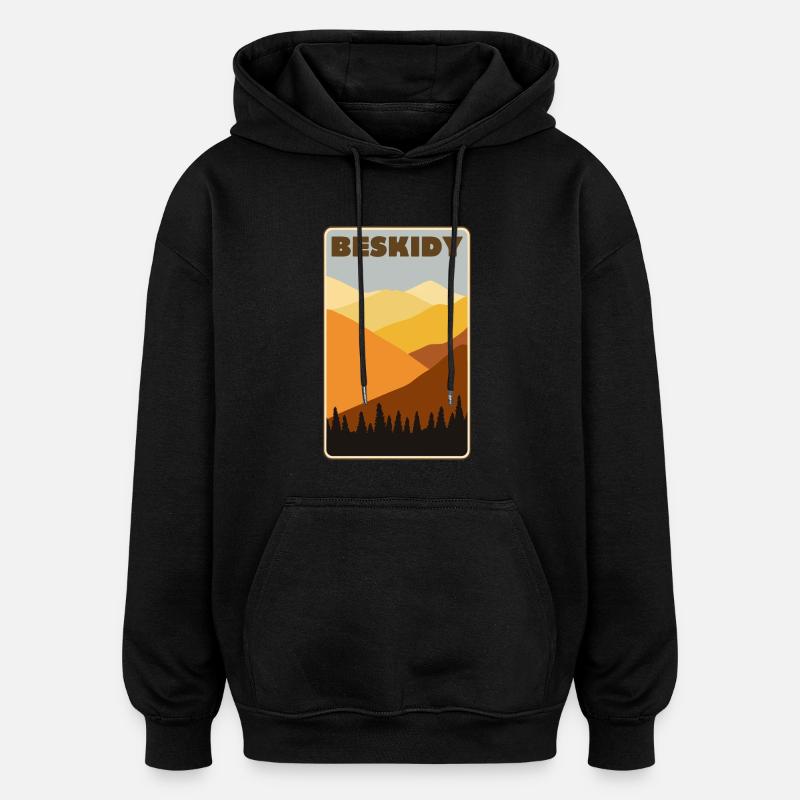 Beskides Pologne - Sweat à capuche oversize unisexe - noir