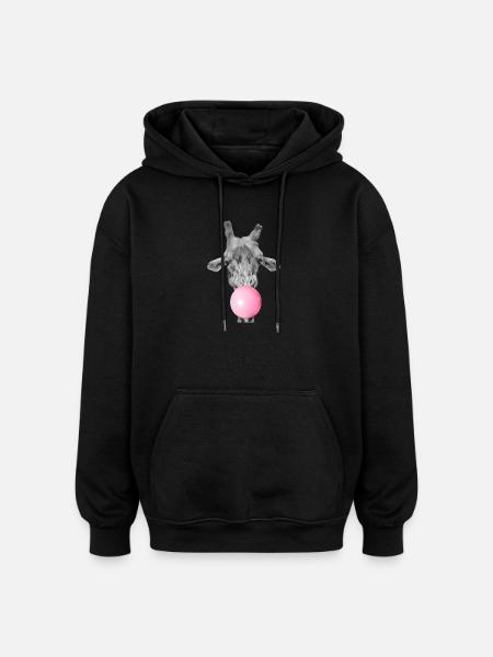 Giraffe und kaugummi - Oversized Unisex Hoodie - Schwarz