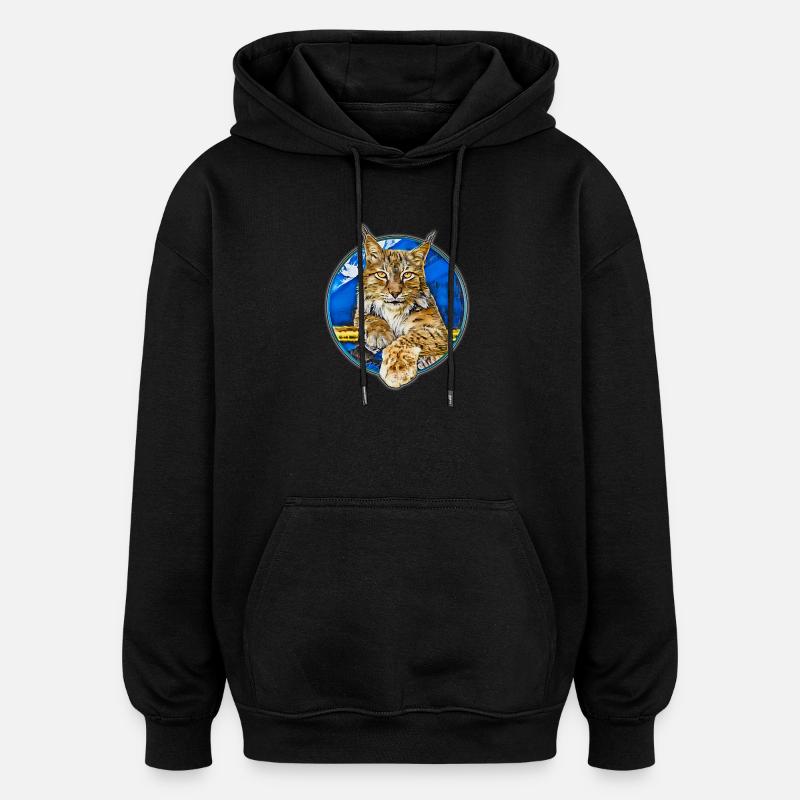Lynx Wildcat Liberté - Sweat à capuche oversize unisexe - noir