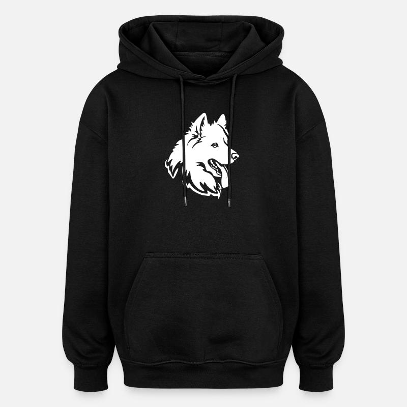 Samojede Kopf "Black Edition" - Oversized Unisex Hoodie - Schwarz