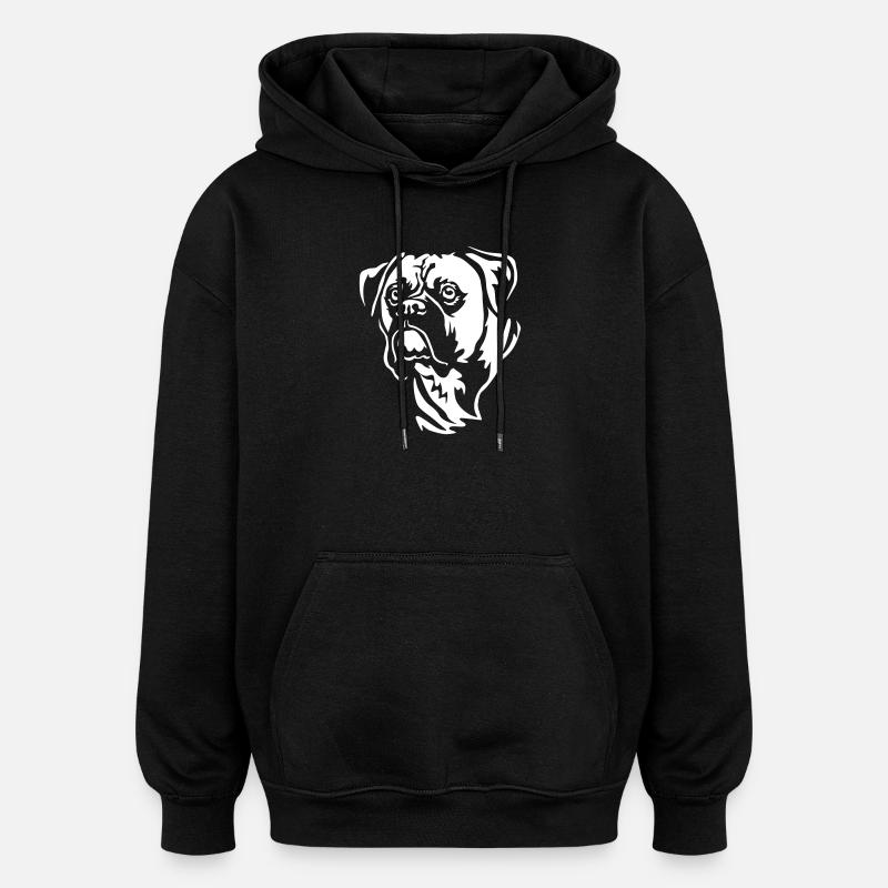 Boxer Head "Black Edition" - Oversized Unisex Hoodie - black