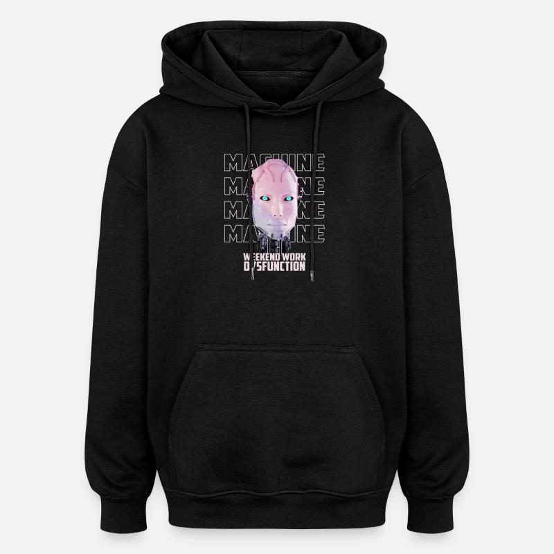 Homme machine - Sweat à capuche oversize unisexe - noir