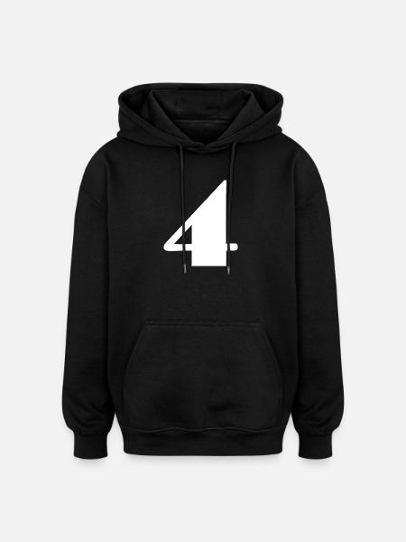 4,4 ANS,4e ANNIVERSAIRE,ANNIVERSAIRE 4 ANS - Sweat à capuche oversize unisexe - noir
