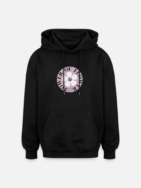 Power of Flower Circle - Oversized Unisex Hoodie - black