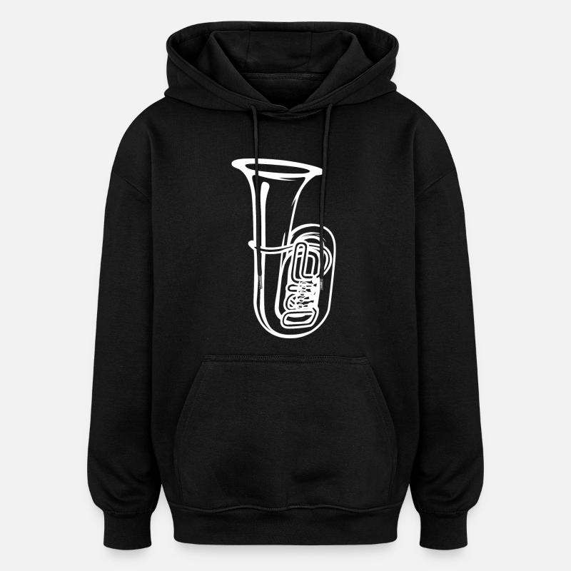 Croquis de tuba - Sweat à capuche oversize unisexe - noir