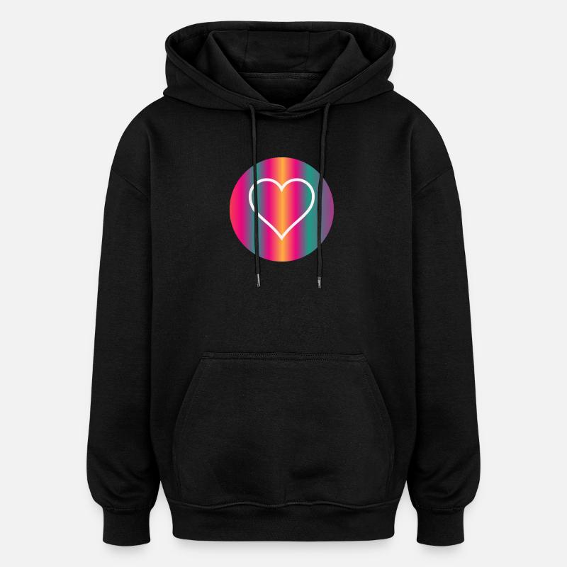 COEUR - Sweat à capuche oversize unisexe - noir