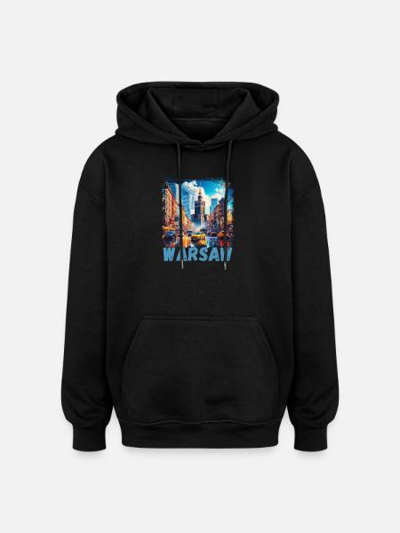 Warsaw - Oversized Unisex Hoodie - black