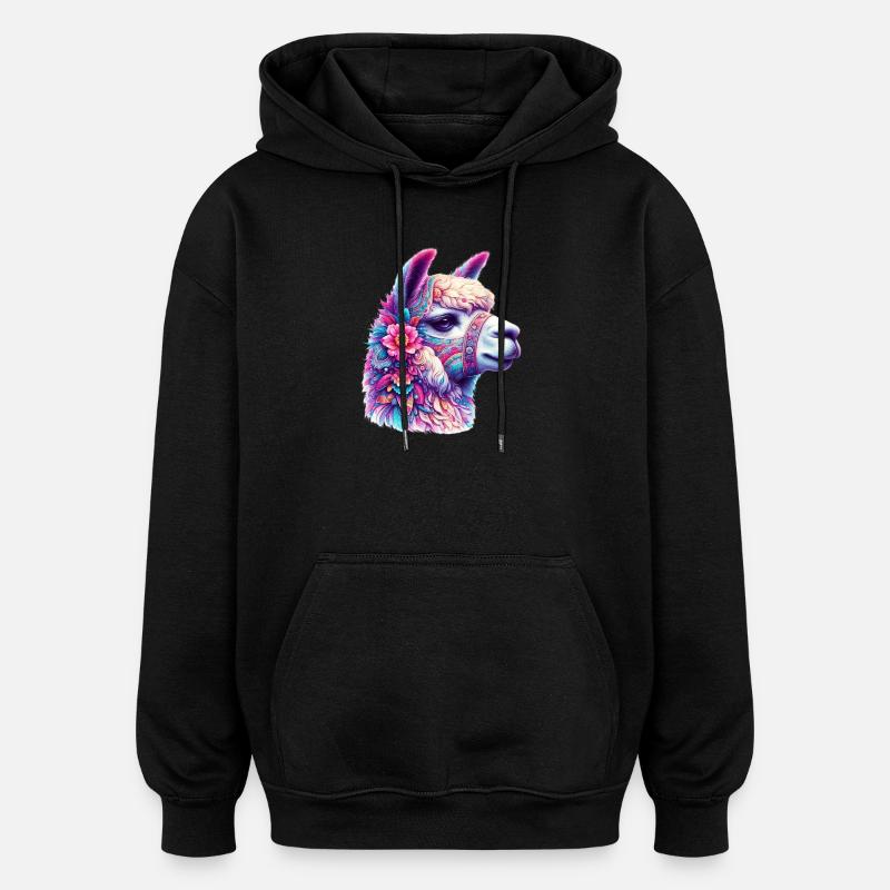 Alpaka - Oversized Unisex Hoodie - Schwarz