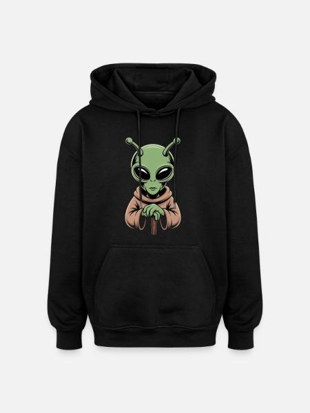 Alioda - Oversized Unisex Hoodie - black