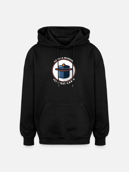Here it's Caris Creole Reunion Island - Oversized Unisex Hoodie - black