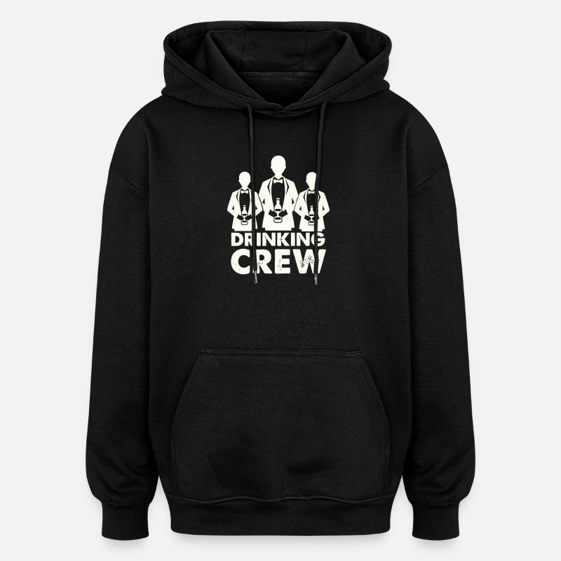 drinking_crew_01- - Oversized Unisex Hoodie - black