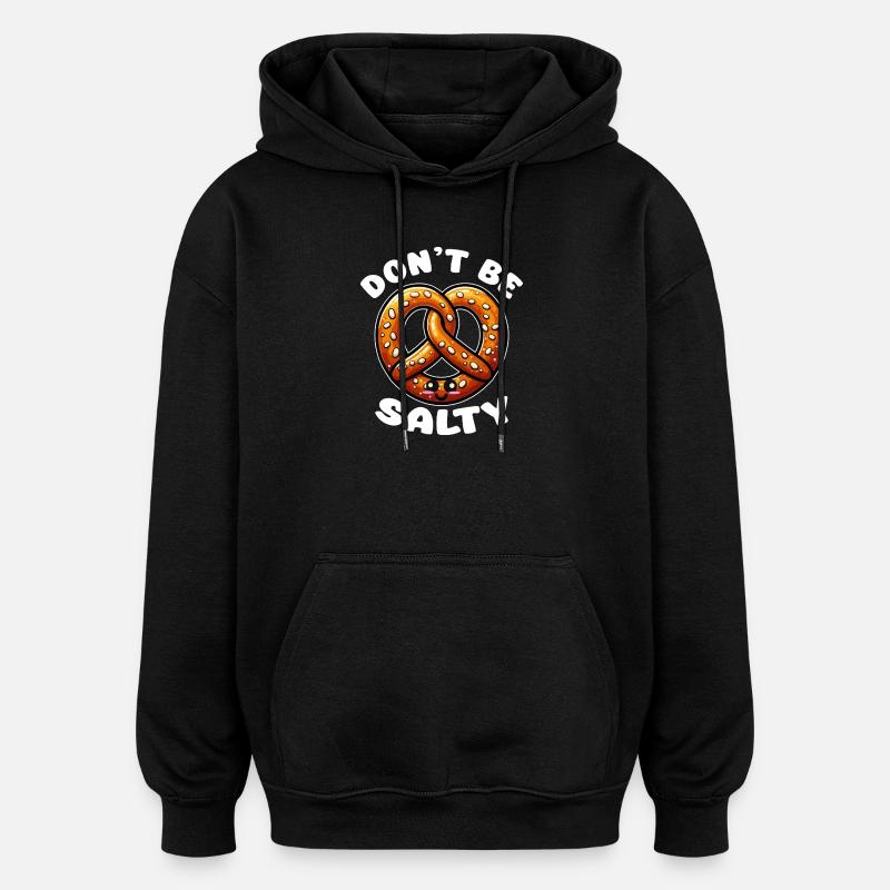 Kawaii Brezel Sei nicht salzig - Oversized Unisex Hoodie - Schwarz