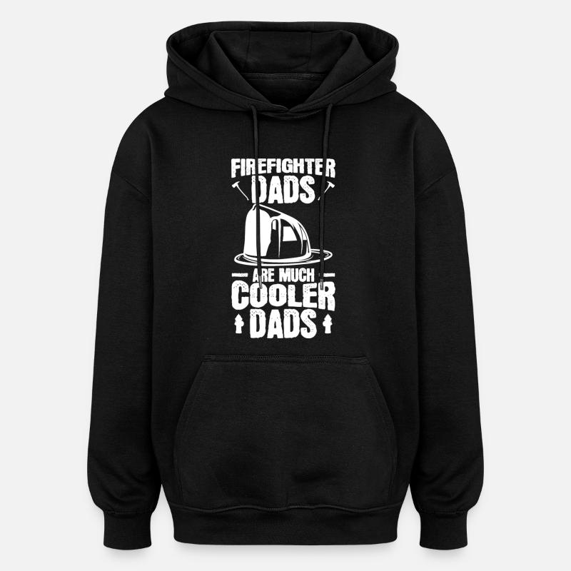 Papa pompier - Sweat à capuche oversize unisexe - noir