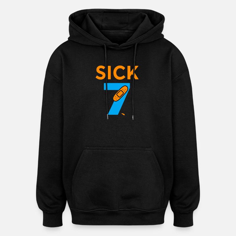 Sick Seven Meme Tee Six Seven  - Oversized Unisex Hoodie - Schwarz