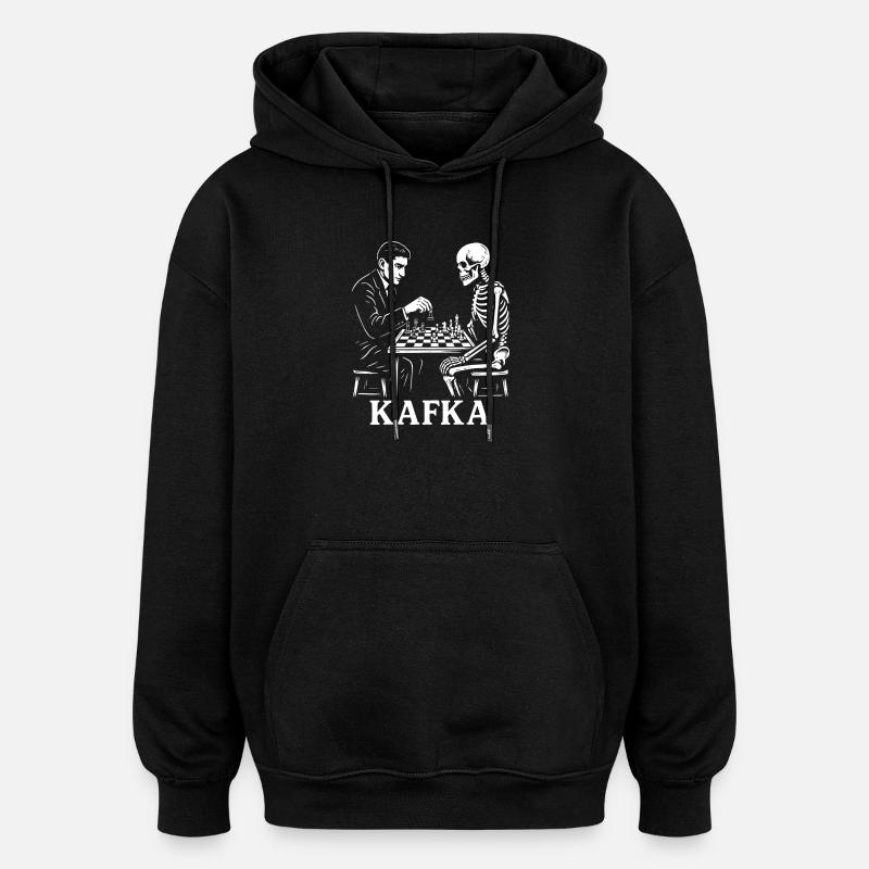 Kafka Skeleton Echecs Duel - Sweat à capuche oversize unisexe - noir