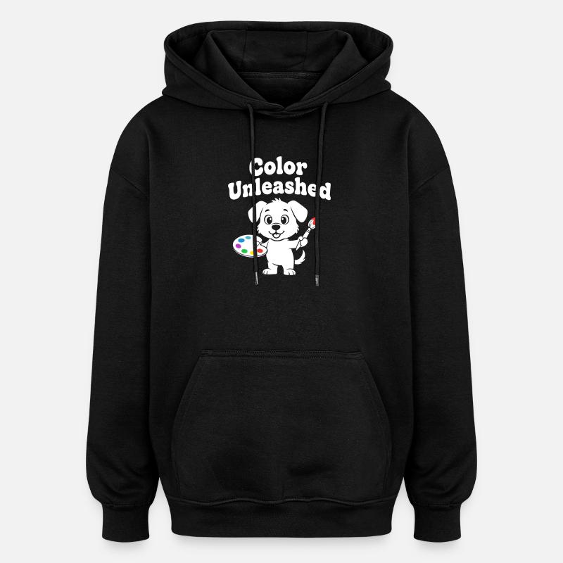 Farbfreigeist Hund - Oversized Unisex Hoodie - Schwarz