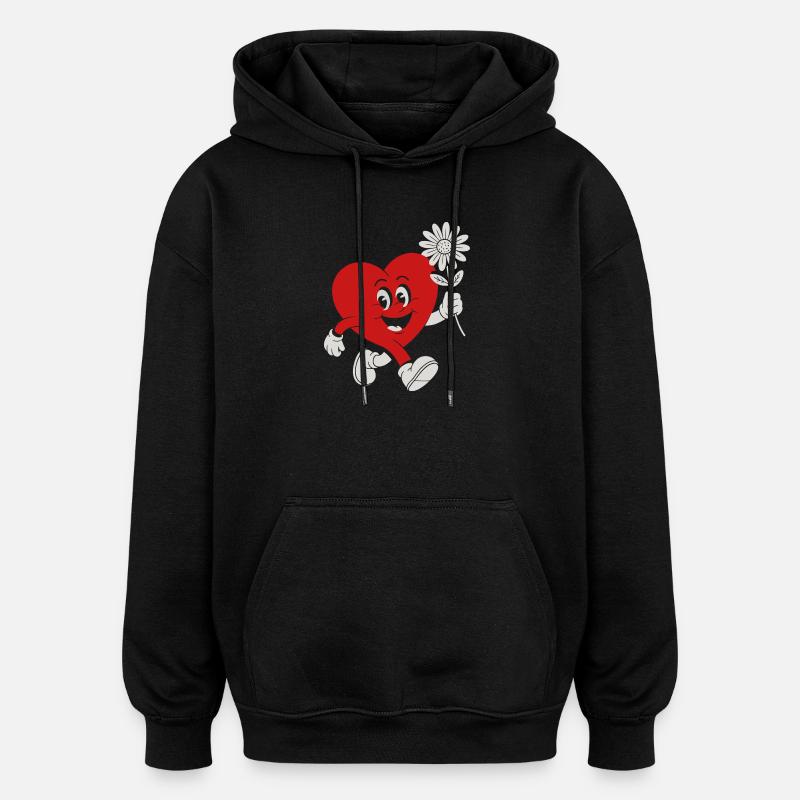 Herzheld mit Daisy - Oversized Unisex Hoodie - Schwarz
