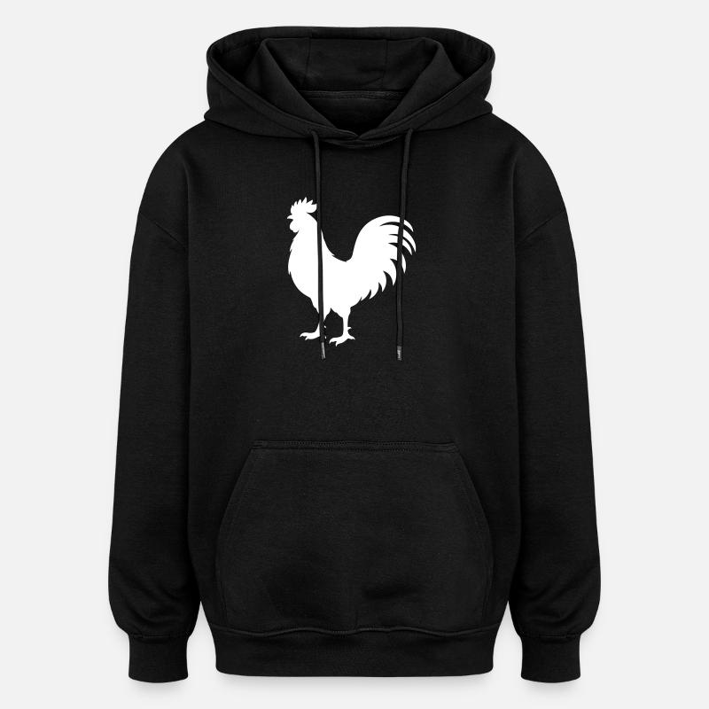 Silhouette du coq - Sweat à capuche oversize unisexe - noir