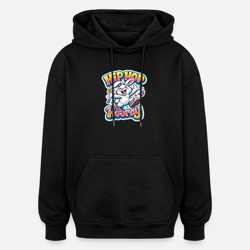 Enfants lapins - Sweat à capuche oversize unisexe - noir