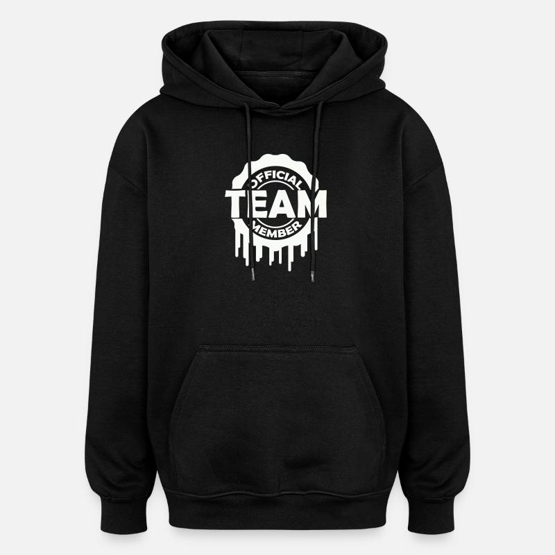 official_team_member - Sweat à capuche oversize unisexe - noir