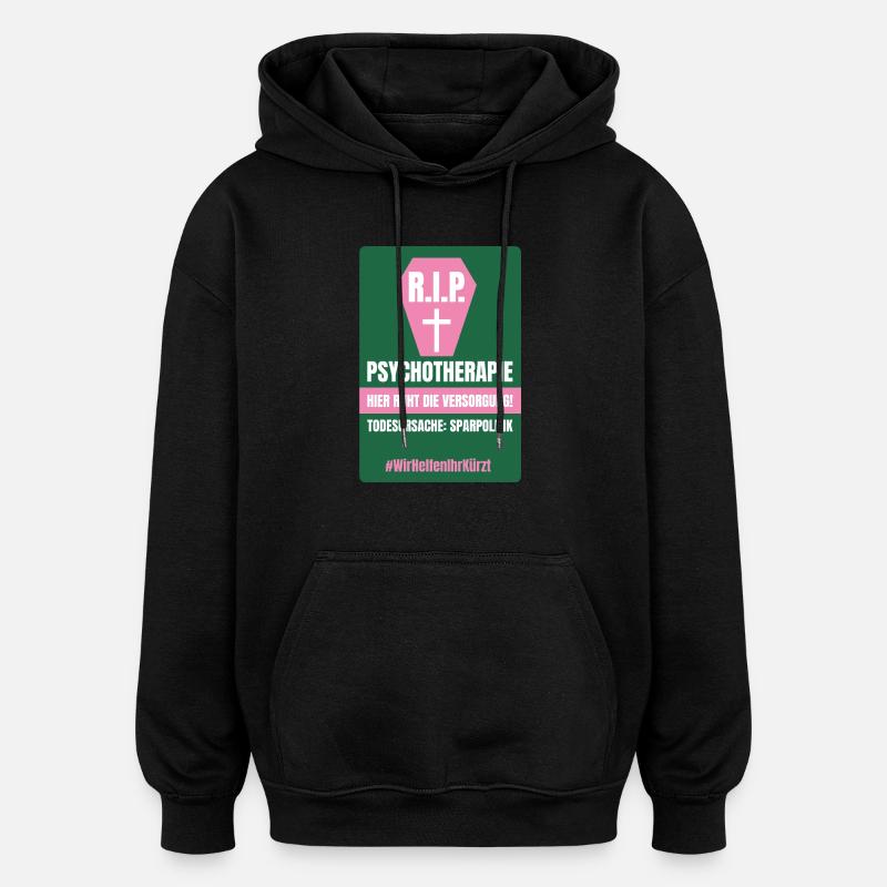 PSYCHO_04 - Oversized Unisex Hoodie - Schwarz