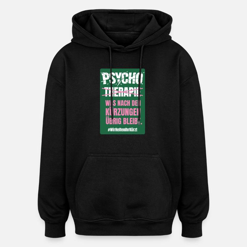 PSYCHO_02 - Oversized Unisex Hoodie - Schwarz