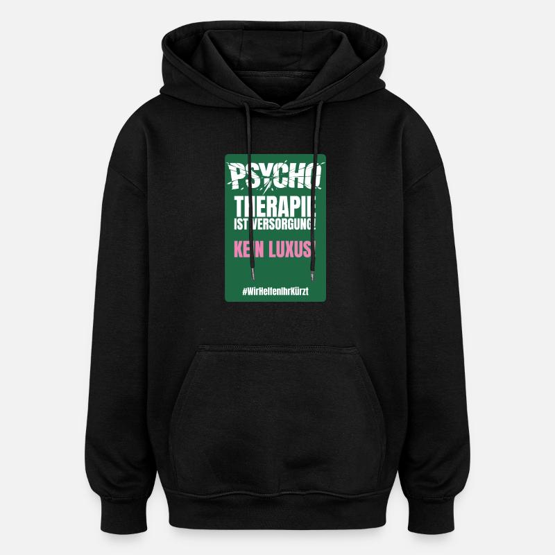PSYCHO_06 - Oversized Unisex Hoodie - Schwarz