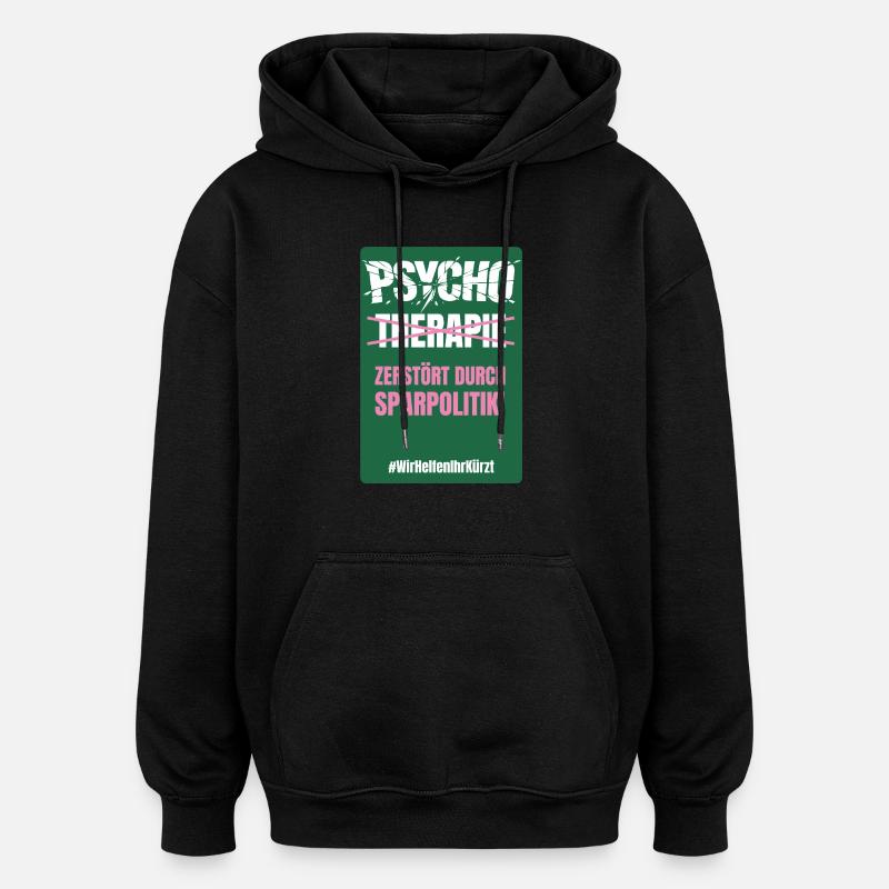 PSYCHO_05 - Oversized Unisex Hoodie - Schwarz