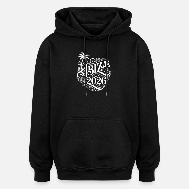 Ibiza 2026 - Sweat à capuche oversize unisexe - noir