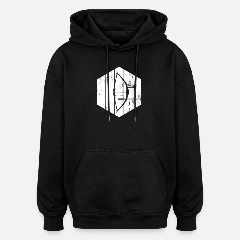 Bow and arrow sketch - Oversized Unisex Hoodie - black
