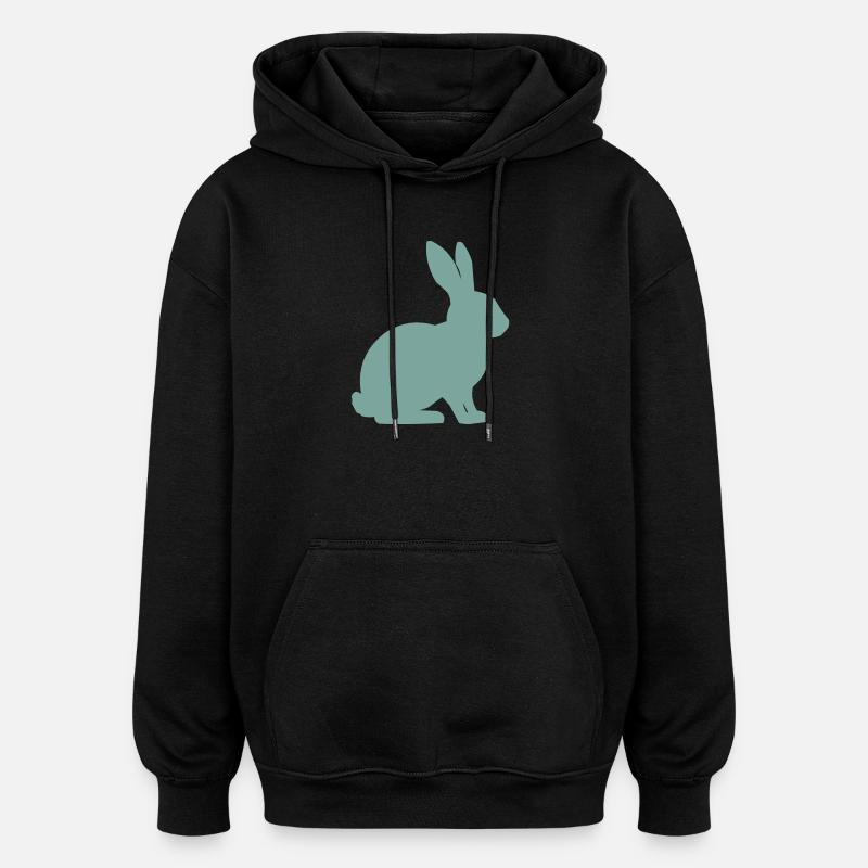 Silhouette de lapin - Sweat à capuche oversize unisexe - noir
