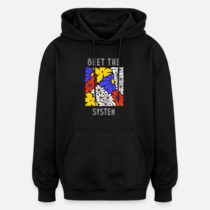 Beet the system - Oversized Unisex Hoodie - black