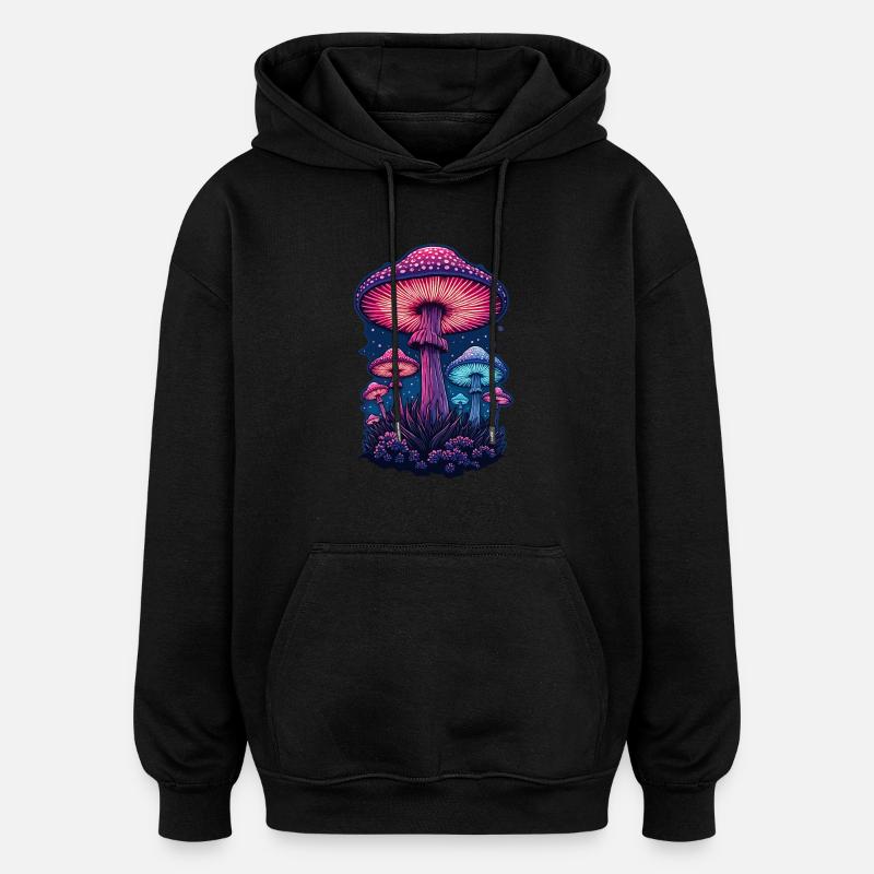 Champignon vif - Sweat à capuche oversize unisexe - noir