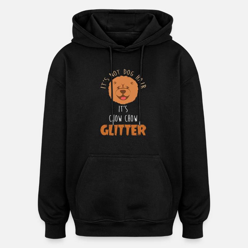 Chow Chow Chien - Sweat à capuche oversize unisexe - noir