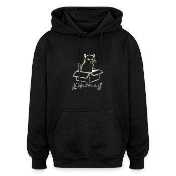 Schrödinger's Cat - Oversized Unisex Hoodie - black - Front - Noah (186cm)