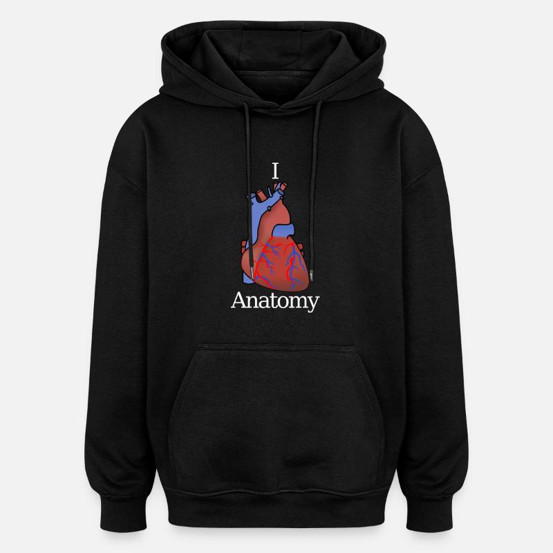 I love Anatomy - Sweat à capuche oversize unisexe - noir