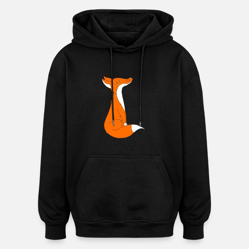 Fox - Oversized Unisex Hoodie - black