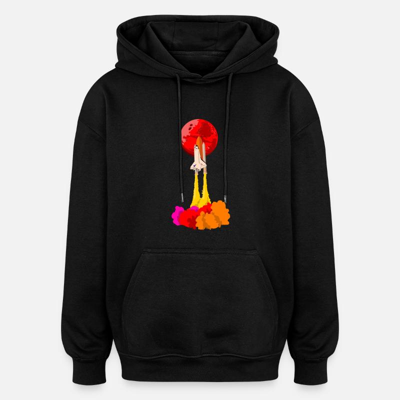 Fusée - Sweat à capuche oversize unisexe - noir