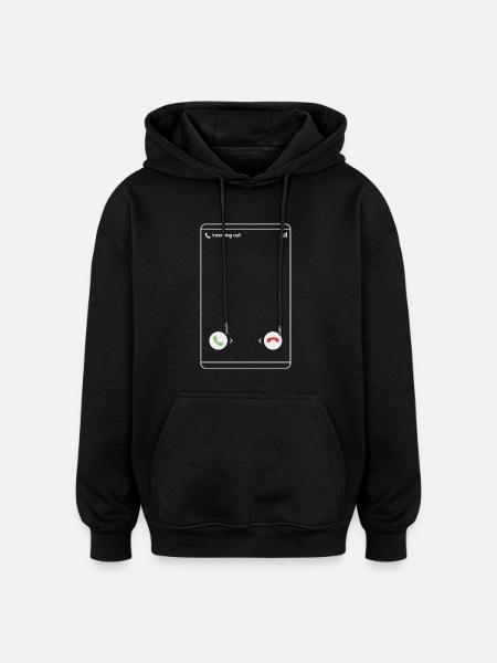 Eingehender Anruf - Incoming Call - Oversized Unisex Hoodie - Schwarz