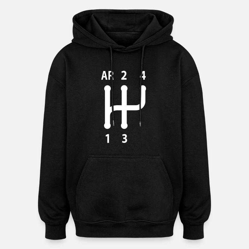 grille 4 - Sweat à capuche oversize unisexe - noir