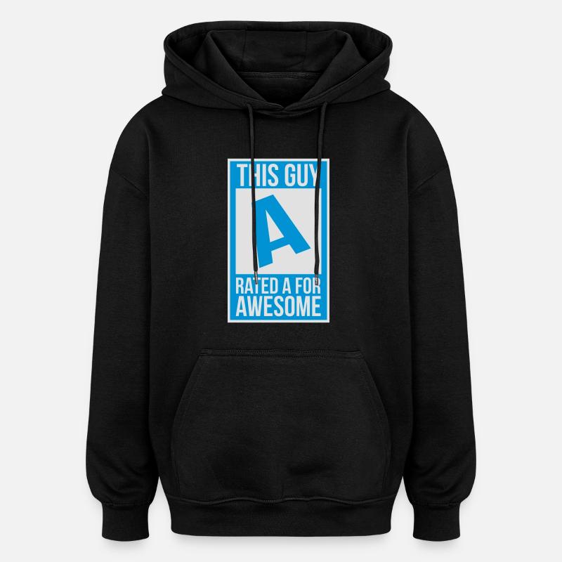rated a - Sweat à capuche oversize unisexe - noir